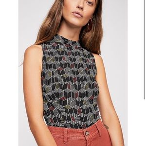Free People Geometric blouse size S